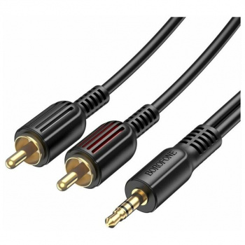 Кабель Borofone BL11 3.5mm to double RCA чёрный
