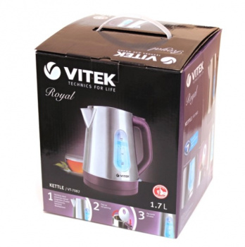 Чайник электрический Vitek VT-7082MC Loft Professional стекло/серебро