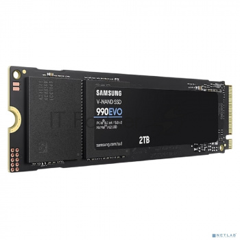 Накопитель SSD Samsung 990 EVO, 2000GB, PCIe 4.0 x4, M.2 2280, NVMe, R/W 5000/4200