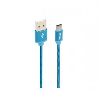 Кабель Oxion OX-DCC258BL USB-MicroUSB 1,3м синий