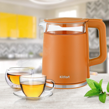 Чайник электрический Kitfort KT-6124-4 оранжевый