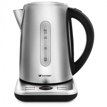 Чайник электрический Kitfort КТ-661 черный/серебристый