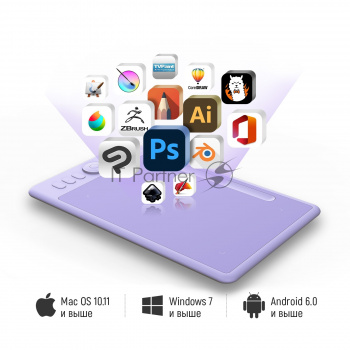 Графический планшет PARBLO Intangbo S USB Type-C пурпурный