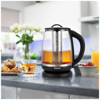 Чайник электрический Kitfort КТ-6145 черный/серебристый