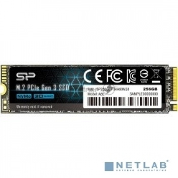 Накопитель SSD Silicon Power M-Series, 256Gb, PCIe 3.0 x4, M.2 2280, NVMe, R/W 2200/1600