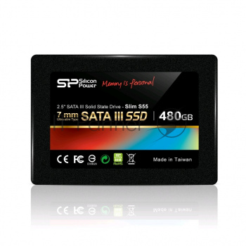 Накопитель SSD Silicon Power Slim S55, 480Gb, SATA, 2.5", R/W 560/530