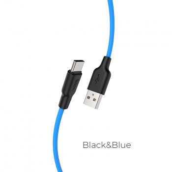 Кабель hoco X21 Plus Type-C 2м (чёрно-синий)