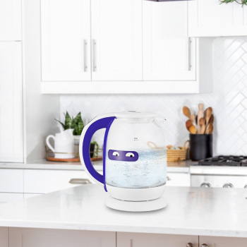 Чайник электрический Kitfort КТ-6140-1 белый/фиолетовый