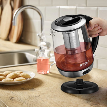 Чайник электрический Kitfort КТ-6155 черный/нерж