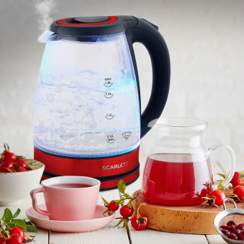 Чайник электрический Scarlett SC-EK27G85 красный/черный