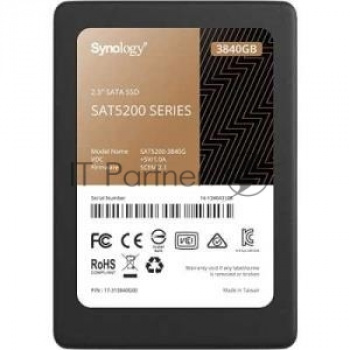 Накопитель SSD Synology SAT5220-3840G, 3.84Tb, SATA III, 2.5", R/W 530/500