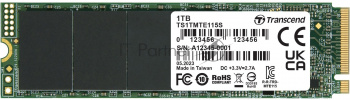 Накопитель SSD Transcend 115S, 1Tb, PCIe 3.0 x4, M.2 2280, NVMe, R/W 3200/2000