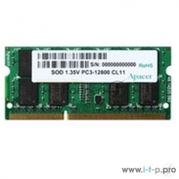 Оперативная память Apacer, DDR3L, 4GB (1x4GB), 1600MHz, CL11, SO-DIMM