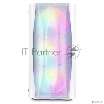 Компьютерный корпус 1STPLAYER FIREBASE X3-M White / mATX, TG / 4x120mm LED fans inc. / X3-M-WH-4F1-W