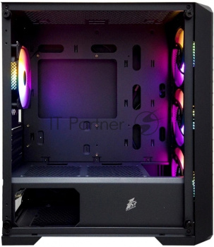 Компьютерный корпус 1STPLAYER TRILOBITE T5 Black / mATX, TG / 4x120mm LED fans inc. / T5-BK-4F1
