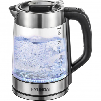 Чайник электрический Hyundai HYK-G4015 черный/серебристый