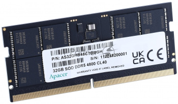 Оперативная память Apacer, DDR5, 32GB (1x32GB), 4800MHz, CL40, SO-DIMM