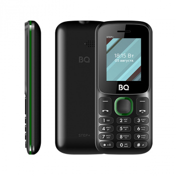 Мобильный телефон BQ BQM-1848 Step+ черный/зеленый