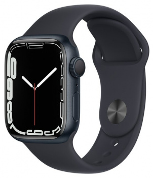 Смарт часы Apple Watch Series 7 45mm Aluminium with Sport Band Чёрный