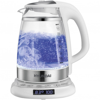 Чайник электрический Hyundai HYK-G5507 белый/серебристый