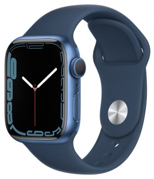 Смарт часы Apple Watch Series 7 45mm Aluminium with Sport Band RU Синий