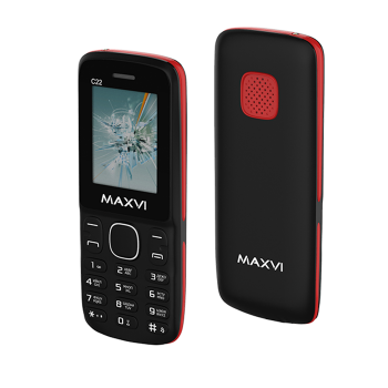 Мобильный телефон Maxvi C22 Черный/красный