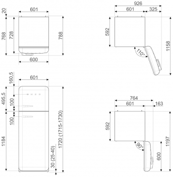 Холодильник SMEG FAB30RWH5