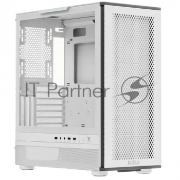 Компьютерный корпус PcCooler ME200 MESH WH белый-черный без БП ATX 3x120mm 2xUSB3.0 audio bott PSU