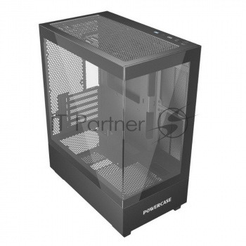 Корпус компьютерный Powercase Vision Micro M, Tempered Glass, чёрный, mATX  (CVMMB-L0)