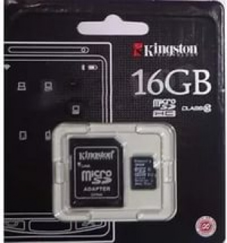 Карта памяти Kingston micro SDHC 16 Gb+адаптер Сlass 4