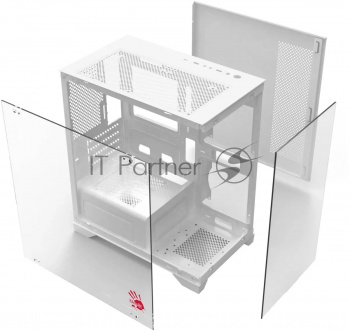 Компьютерный корпус Bloody BD-CC103 белый без БП mATX 7x120mm 1xUSB2.0 1xUSB3.0 audio bott PSU