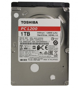 Накопитель TOSHIBA L200 Slim HDWL110UZSVA, 1ТБ, HDD, SATA III, 2.5"