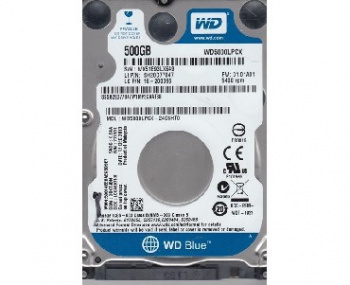 Накопитель WD 500GB (WD5000LPCX) BLUE 16MB 5400RPM