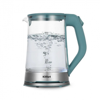 Чайник электрический Kitfort КТ-6669 бирюзовый и нерж