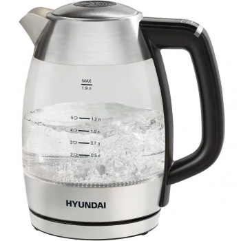 Чайник электрический Hyundai HYK-G9408 черный и серебристый