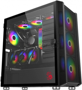 Компьютерный корпус Bloody BD-CC119 черный без БП ATX 7x120mm 2xUSB3.0 audio bott PSU