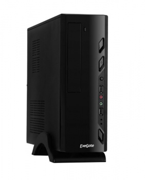 Корпус для ПК EXEGATE (268697) Desktop MI-208 (miniITX/mATX, без БП, 2*USB, аудио, черный)