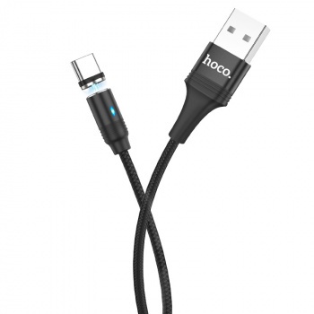 Кабель hoco U76 Fresh magnetic USB 2.0 - Type-C 1.2м, 3 A Чёрный