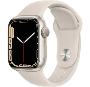 Смарт часы Apple Watch S7 45mm Aluminium with Sport Band Белый