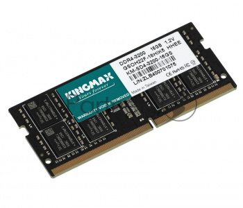 Оперативная память Kingmax KM-SD4-3200-16GS, DDR4, 16GB (1x16 GB), 3200 MHz, CL22, SO-DIMM