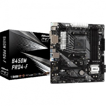 Материнская плата ASROCK B450M PRO4-F, SocketAM4, AMD B450, mATX