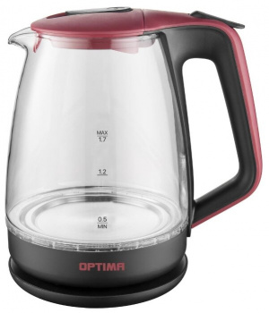 Чайник электрический Optima EK-1718G Бордовый/Черный