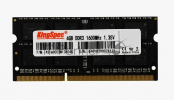 Оперативная память KingSpec, DDR3L, 4GB (1x4 GB), 1600 MHz, CL11, SO-DIMM