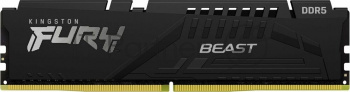 Оперативная память Kingston Fury Beast, DDR5, 16GB (1x16GB), 6400MHz, CL32, DIMM, радиатор, чёрный