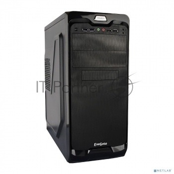 Компьютерный корпус Miditower Exegate UN-604 Black, ATX, <UN500, 120mm> 2*USB+2*USB3.0, Audio