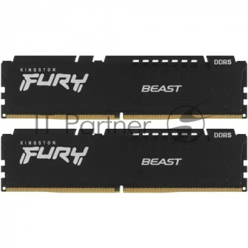 Оперативная память Kingston Fury Beast, DDR5, 32GB (2x16GB), 5200MHz, CL36, DIMM, радиатор, чёрный