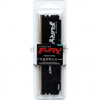 Оперативная память Kingston Fury Beast, DDR5, 32GB, 6400MHz, CL32, DIMM, радиатор, чёрный