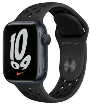 Смарт часы Apple Watch S7 41mm Aluminium with Nike Sport Band Чёрный