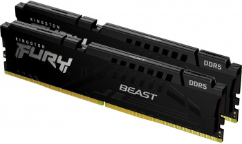 Оперативная память Kingston Fury Beast, DDR5, 64GB (2x32GB), 5600MHz, CL36, DIMM, радиатор, чёрный