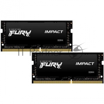 Оперативная память Kingston Fury Impact, DDR4, 16GB (2x8GB), 3200MHz, CL20, SO-DIMM
